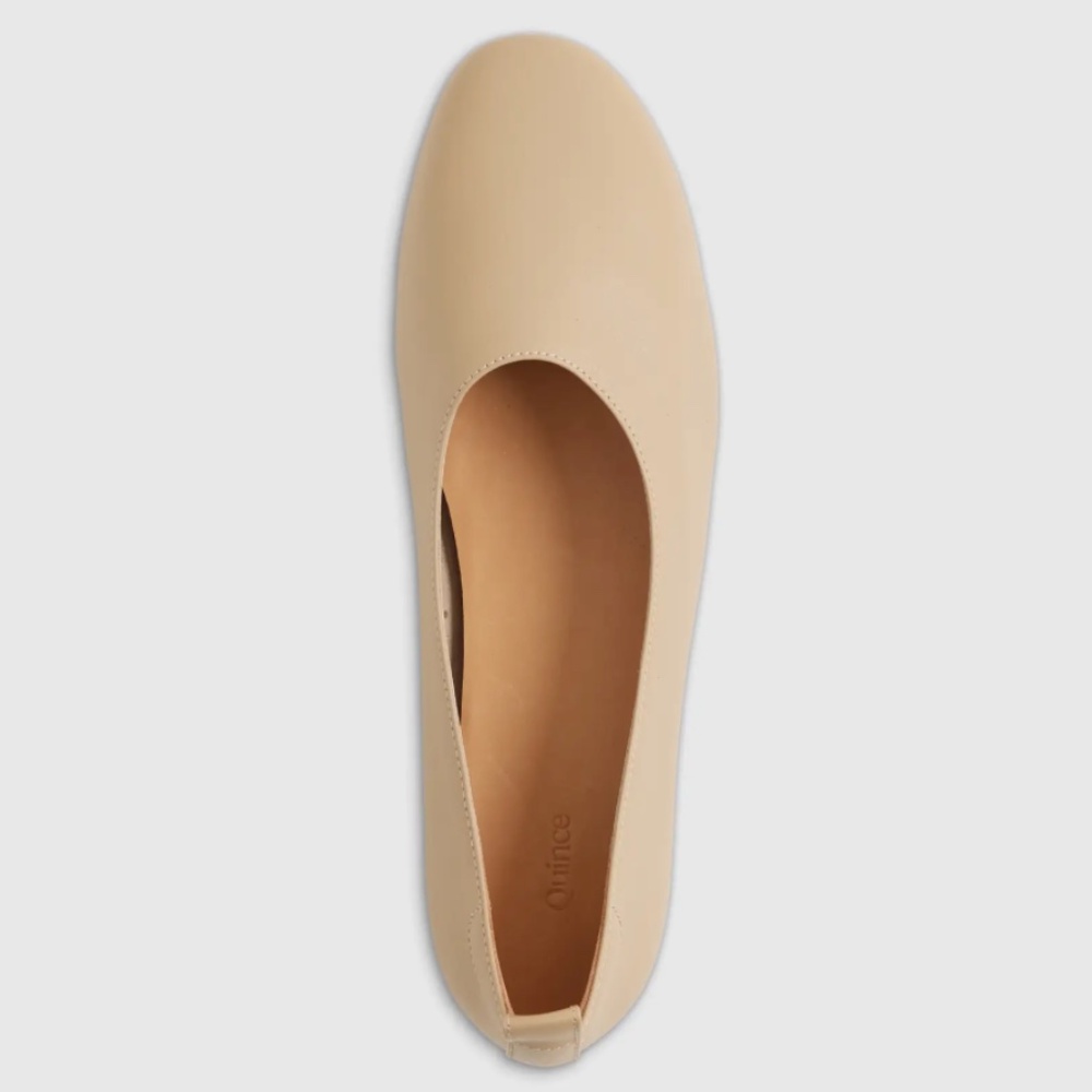 Quince Italian Leather Glove Ballet Flat in Almond